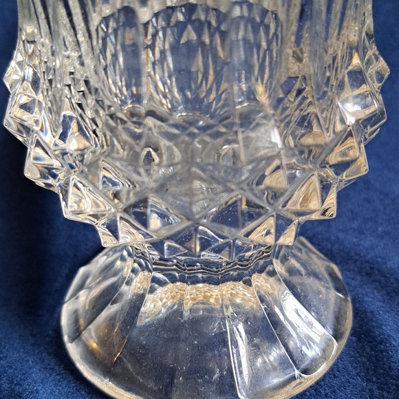 Handcut Crystal Clear Stemmed Vase - Picture 3 of 7